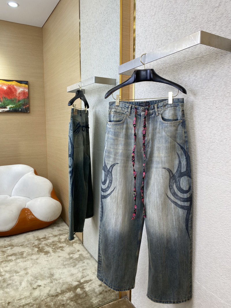 Balenciaga Y2K BAGGY Graffiti Print Denim Trousers 2