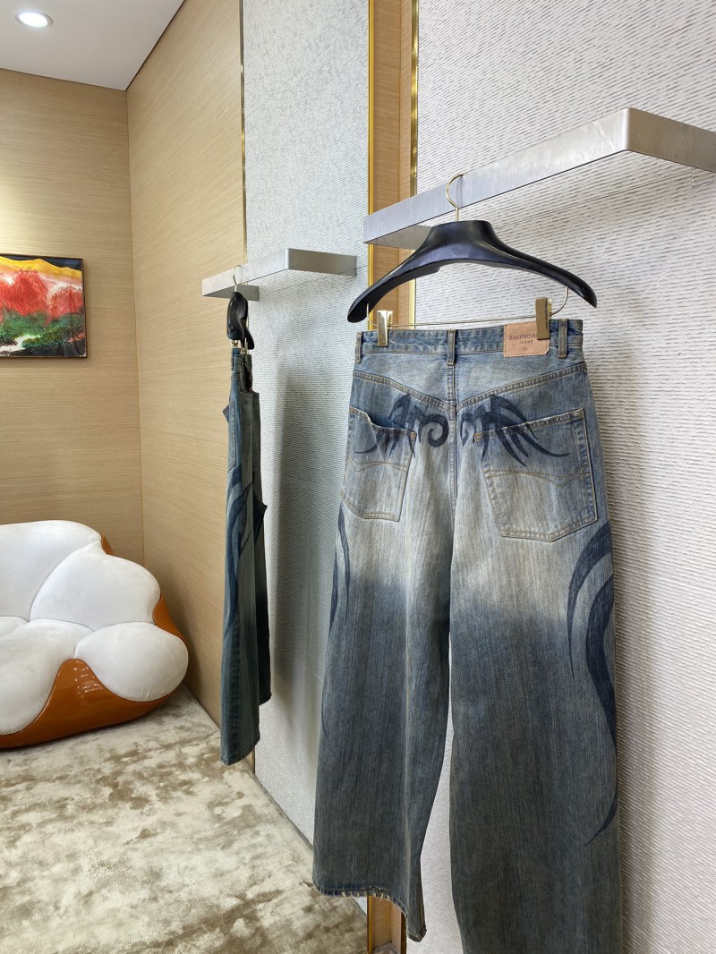 Balenciaga Y2K BAGGY Graffiti Print Denim Trousers 3