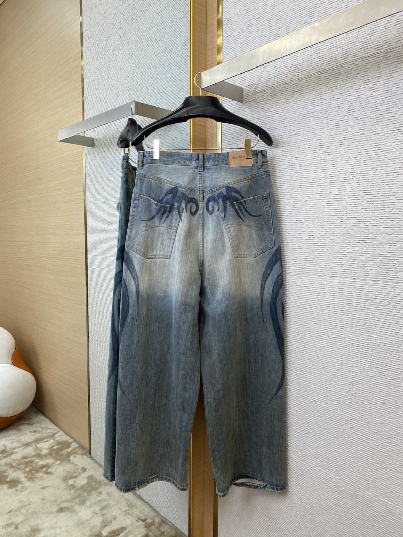 Balenciaga Y2K BAGGY Graffiti Print Denim Trousers 5
