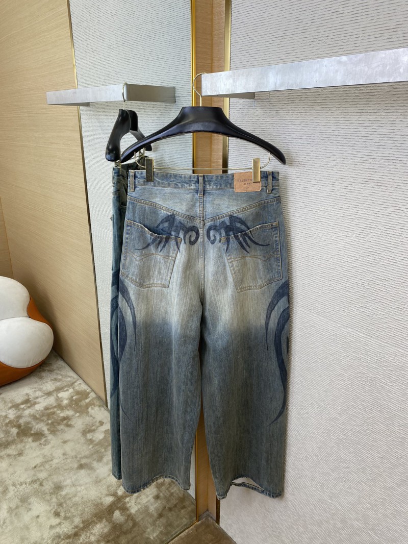 Balenciaga Y2K BAGGY Graffiti Print Denim Trousers 7