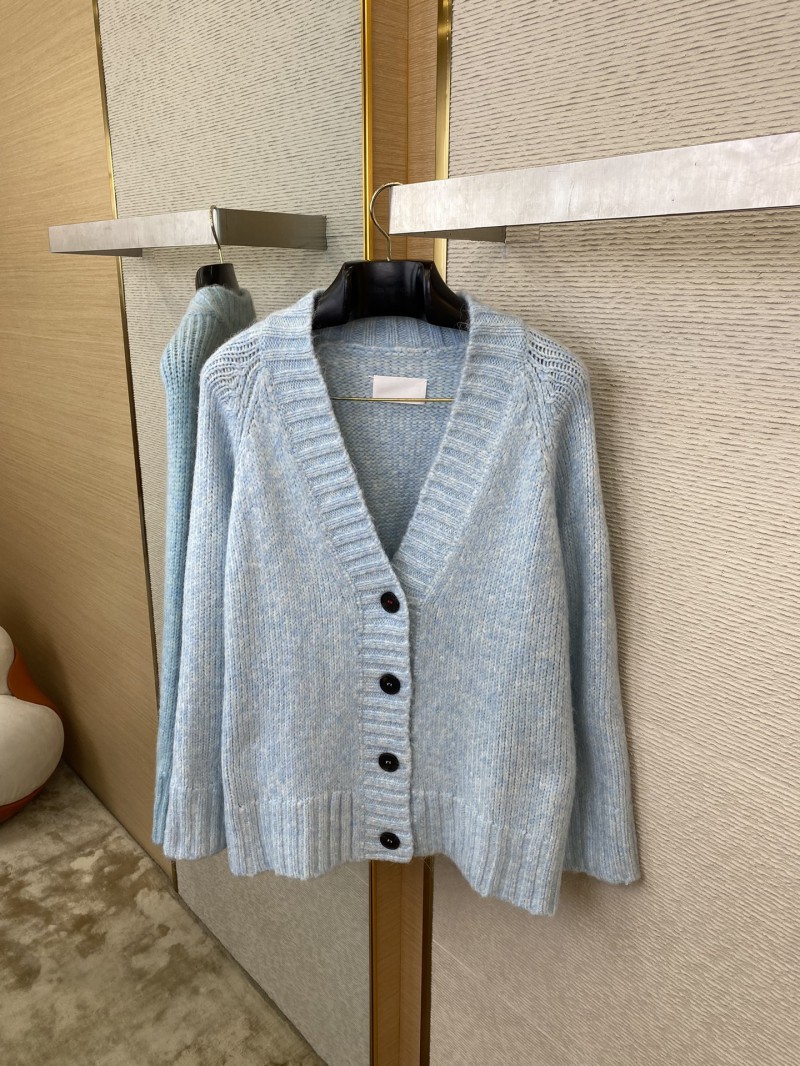 Maison Margiela Knitted Cardigan Jacket Light Blue 6