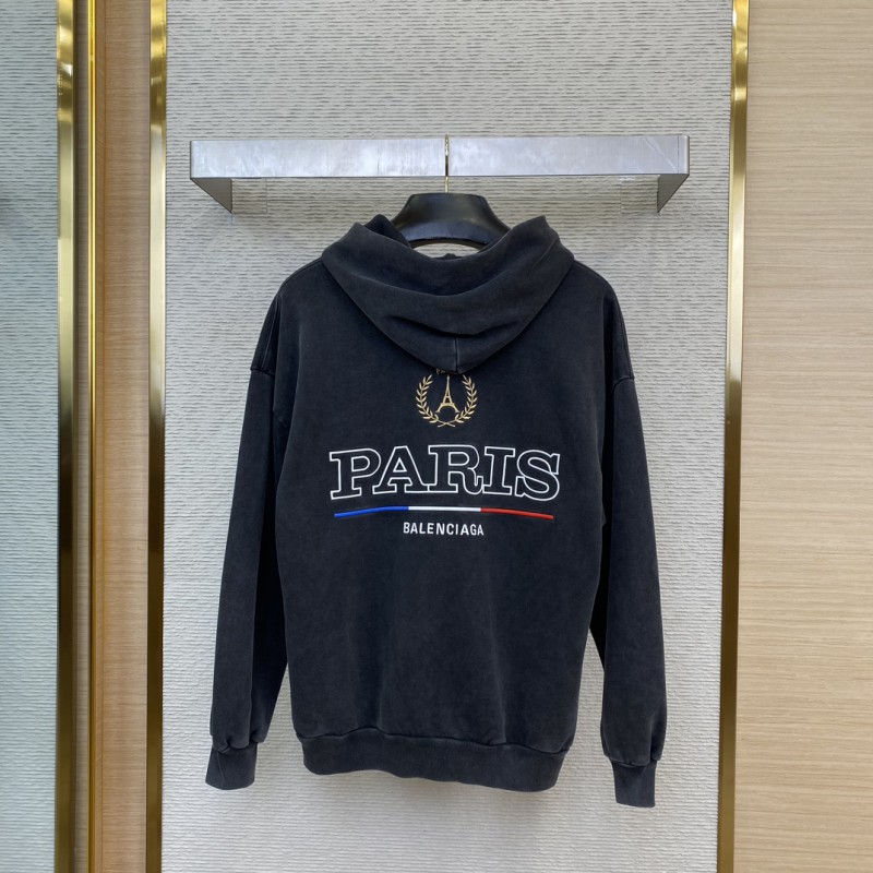 Balenciaga Logo Embroidered Hooded Sweatshirt Jacket 1
