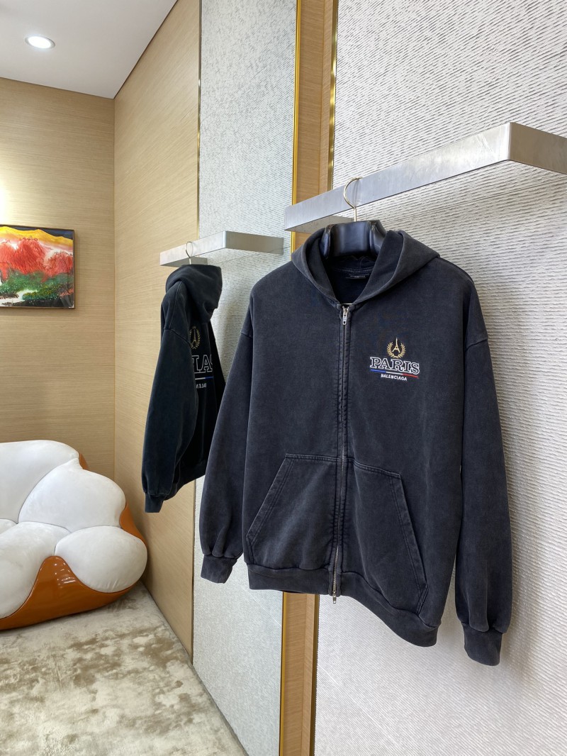 Balenciaga Logo Embroidered Hooded Sweatshirt Jacket 2