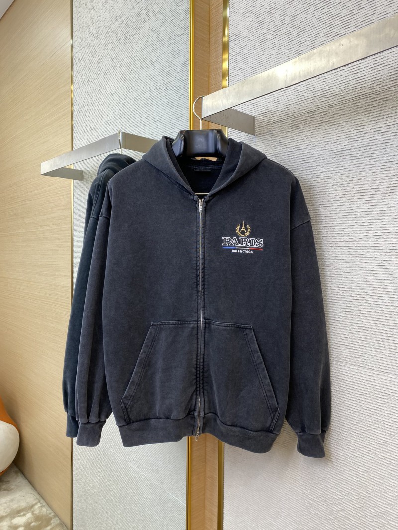 Balenciaga Logo Embroidered Hooded Sweatshirt Jacket 4