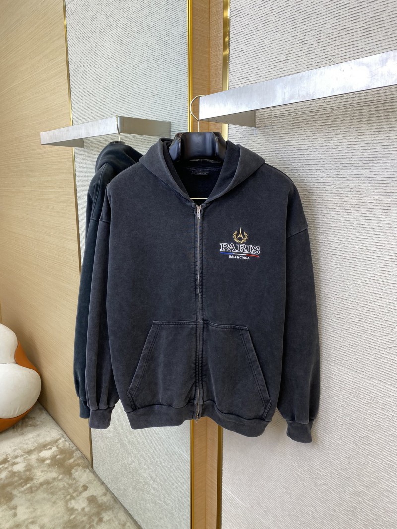 Balenciaga Logo Embroidered Hooded Sweatshirt Jacket 6