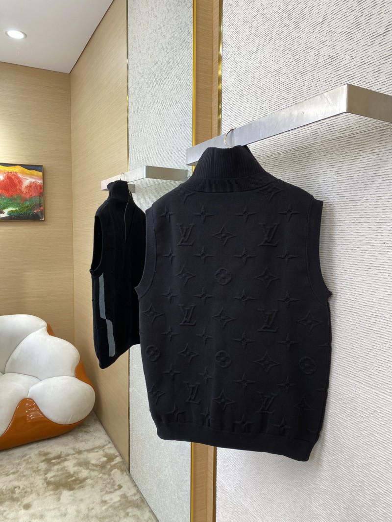 LV Half Zip Knit Dark Embossed Sleeveless Vest 3
