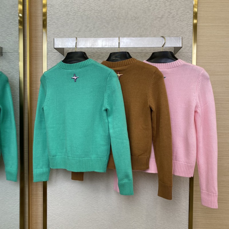 Dior monogrammed knit pullover brown 1