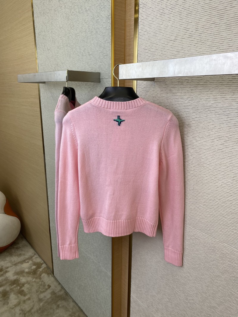 Dior monogrammed knitted pullover pink 7