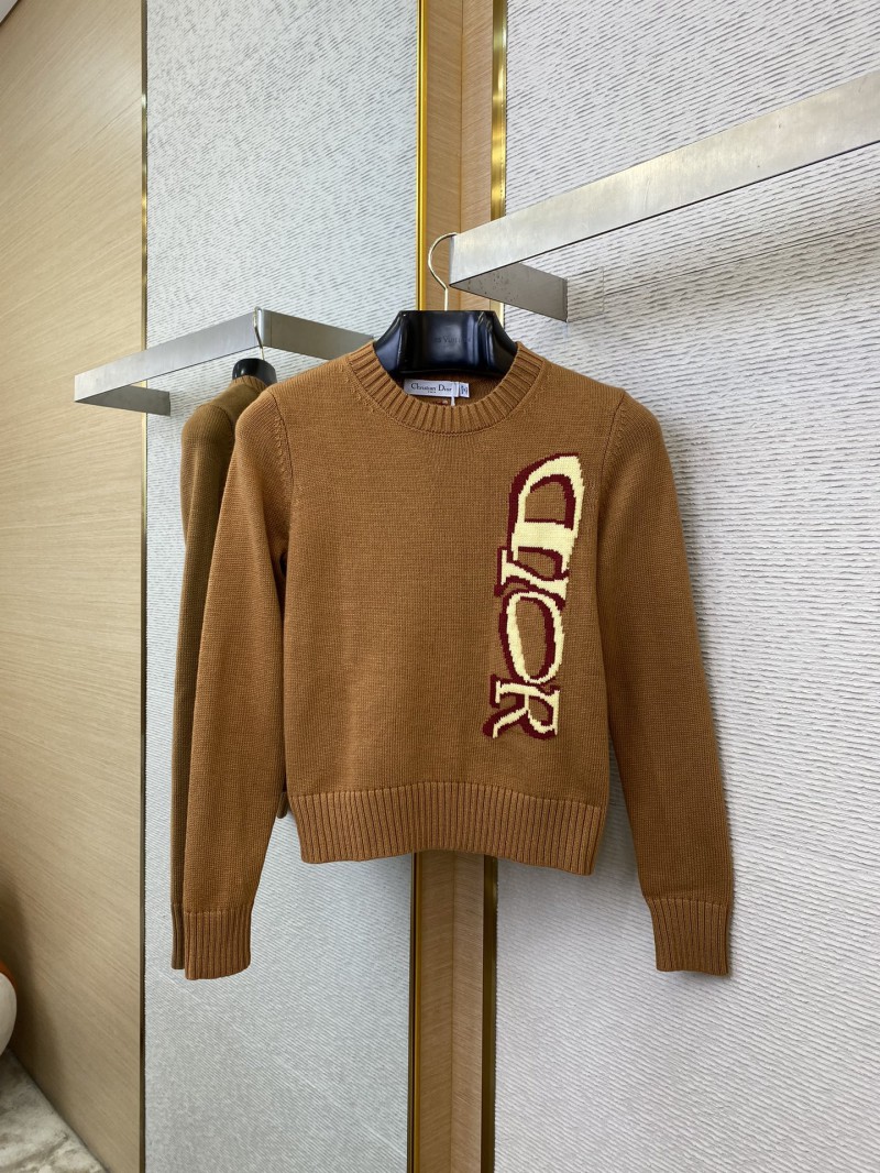 Dior monogrammed knit pullover brown 4