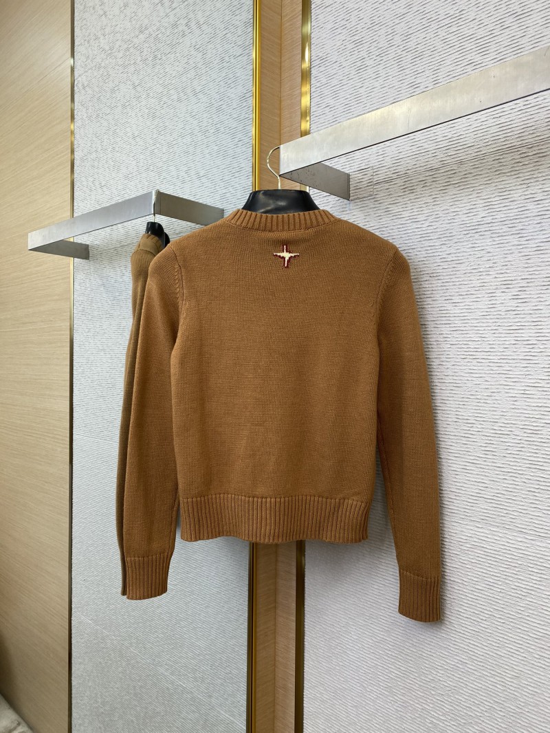 Dior monogrammed knit pullover brown 5