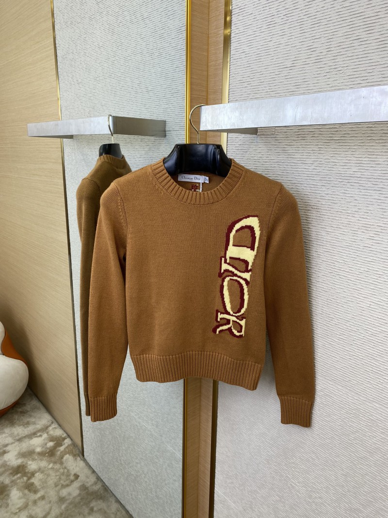 Dior monogrammed knit pullover brown 6