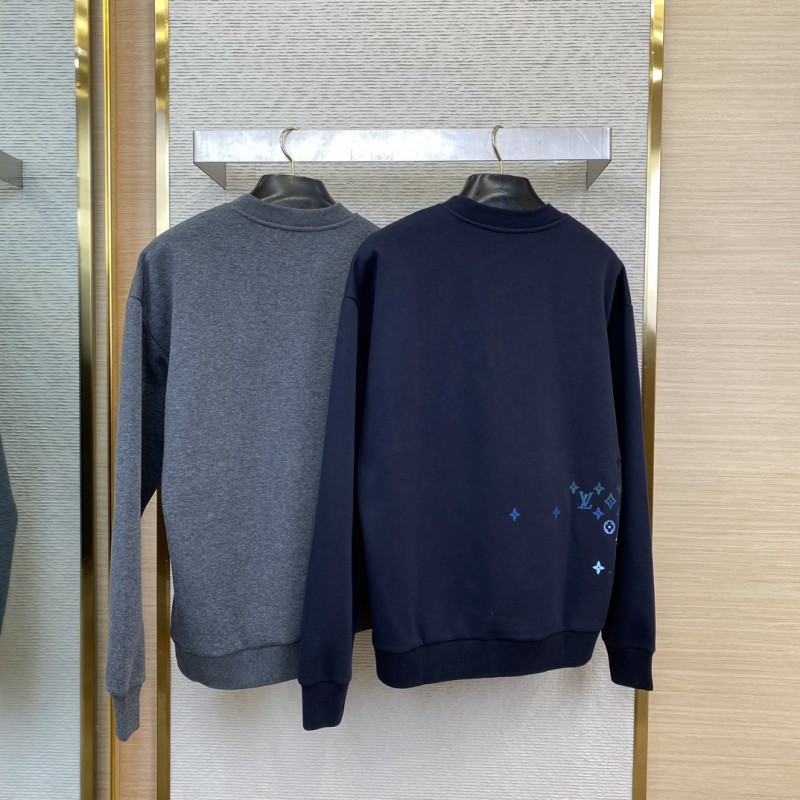 LV Gradient Embroidery Crew Neck Sweatshirt Grey 1