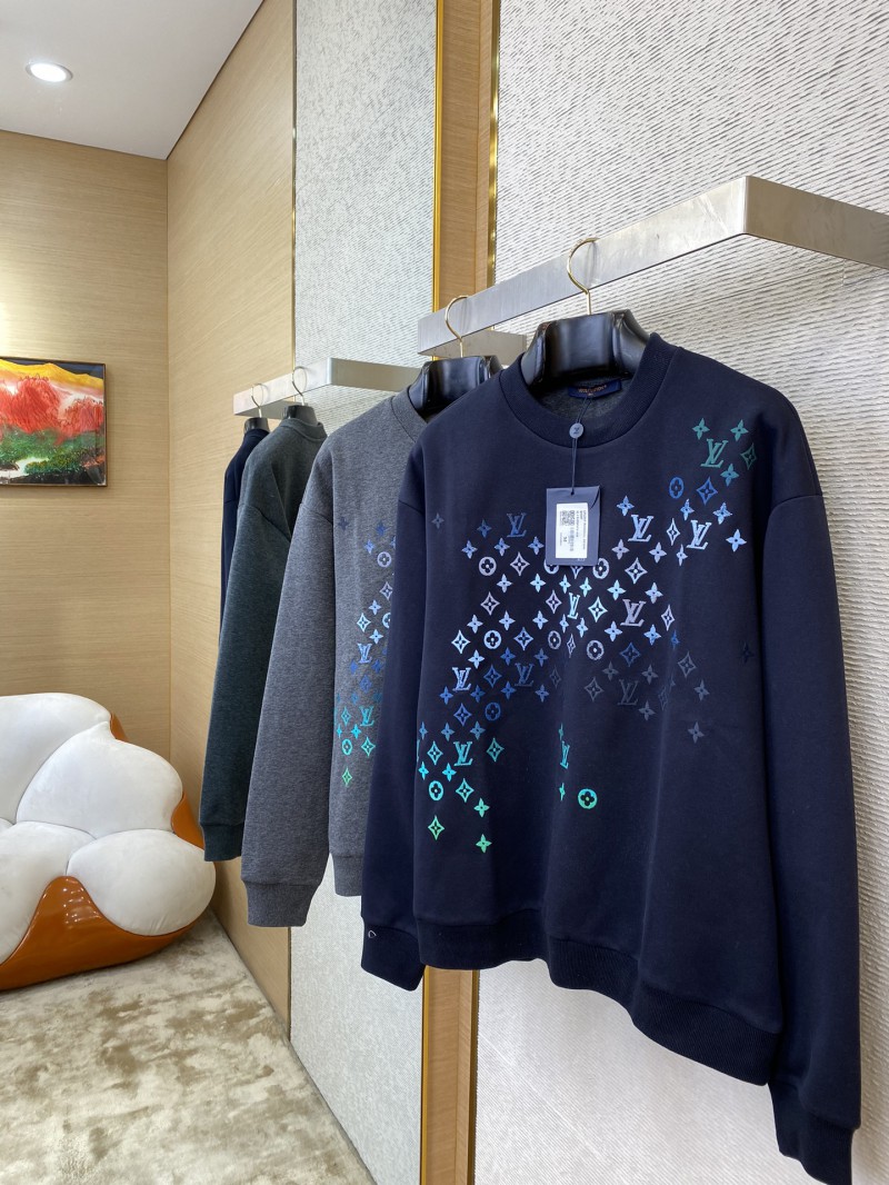 LV Gradient Embroidery Crew Sweatshirt Navy 2