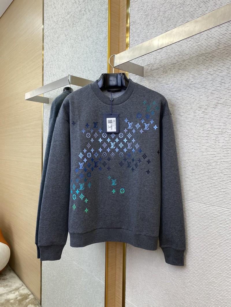 LV Gradient Embroidery Crew Neck Sweatshirt Grey 4
