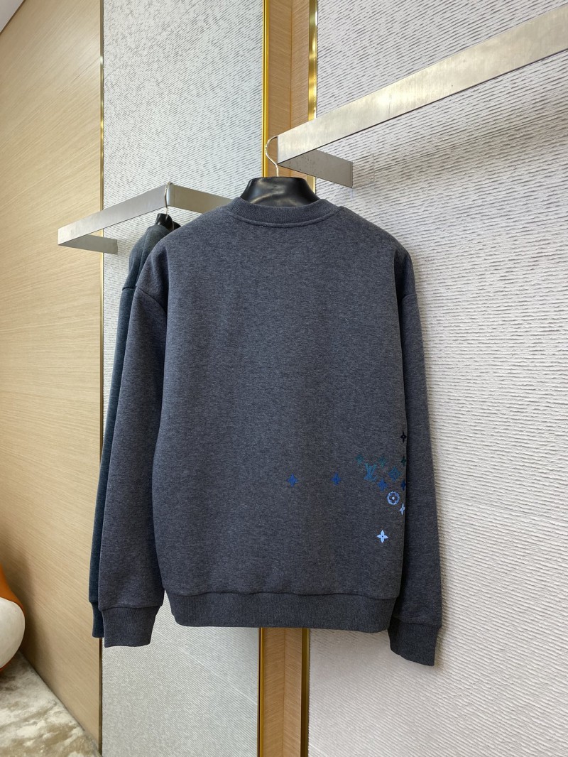 LV Gradient Embroidery Crew Neck Sweatshirt Grey 5