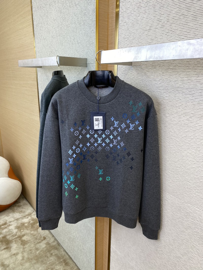 LV Gradient Embroidery Crew Neck Sweatshirt Grey 6