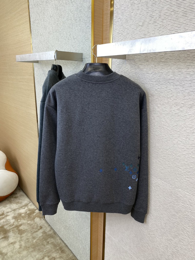 LV Gradient Embroidery Crew Neck Sweatshirt Grey 7