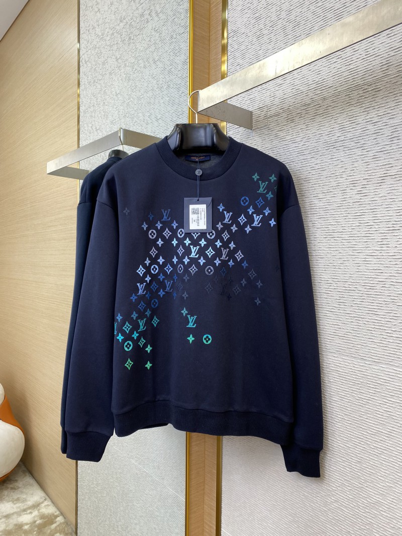 LV Gradient Embroidery Crew Sweatshirt Navy 4