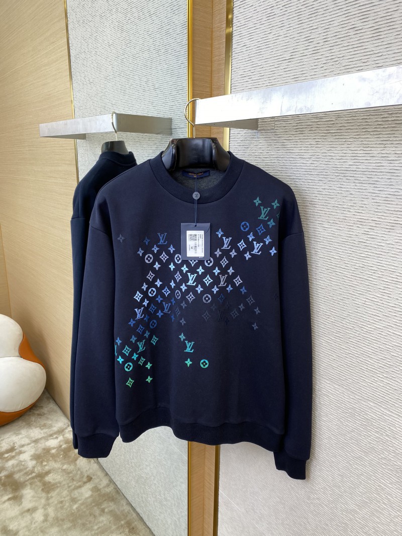 LV Gradient Embroidery Crew Sweatshirt Navy 5