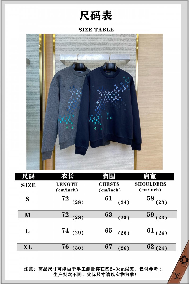 LV Gradient Embroidery Crew Sweatshirt Navy 8