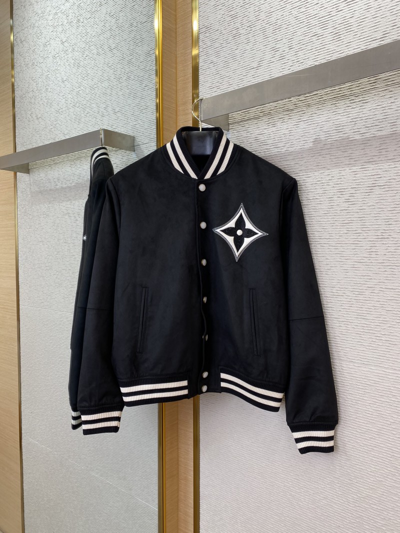 LV logo diamond-embedded suede jacket 4