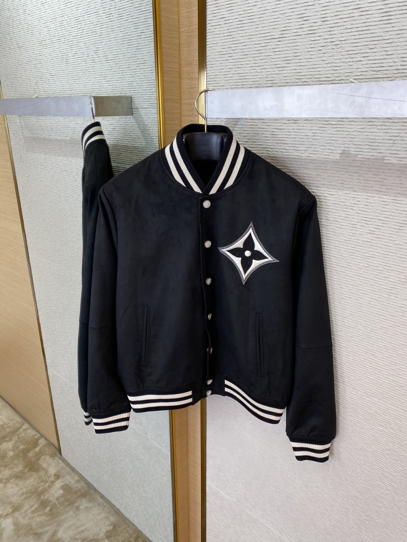 LV logo diamond-embedded suede jacket 6