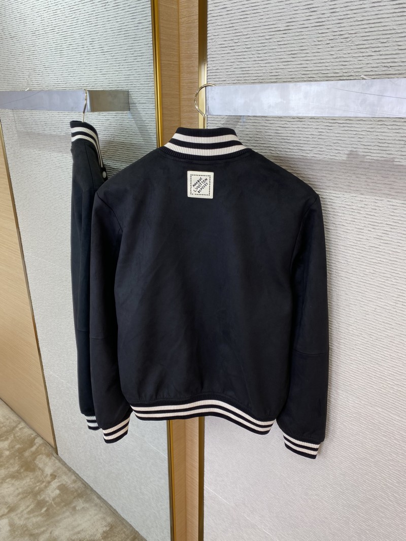 LV logo diamond-embedded suede jacket 7