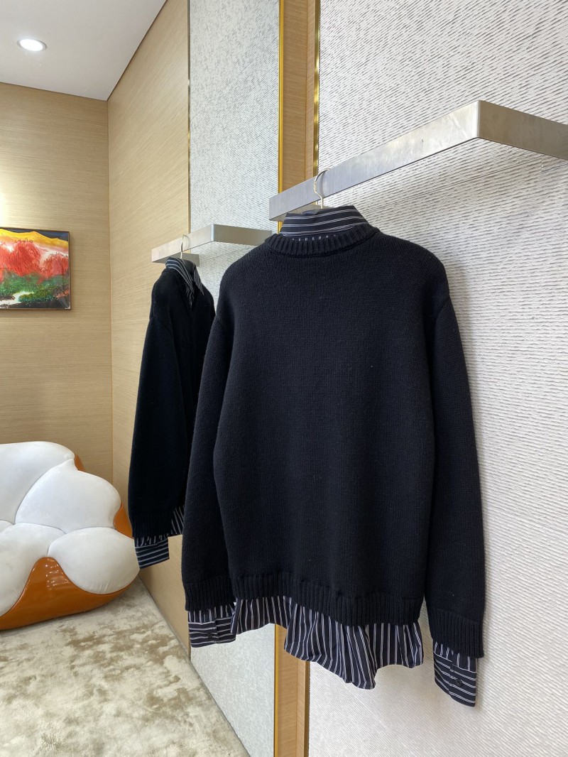 Balenciaga Shirt Patchwork V-Neck Sweater Black 3