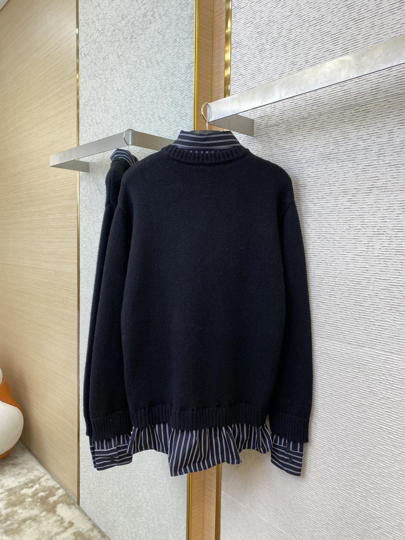 Balenciaga Shirt Patchwork V-Neck Sweater Black 5