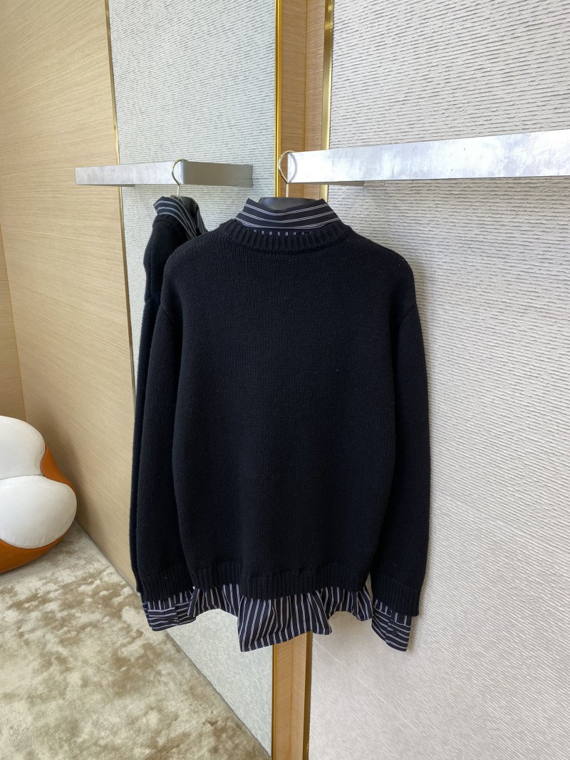Balenciaga Shirt Patchwork V-Neck Sweater Black 7