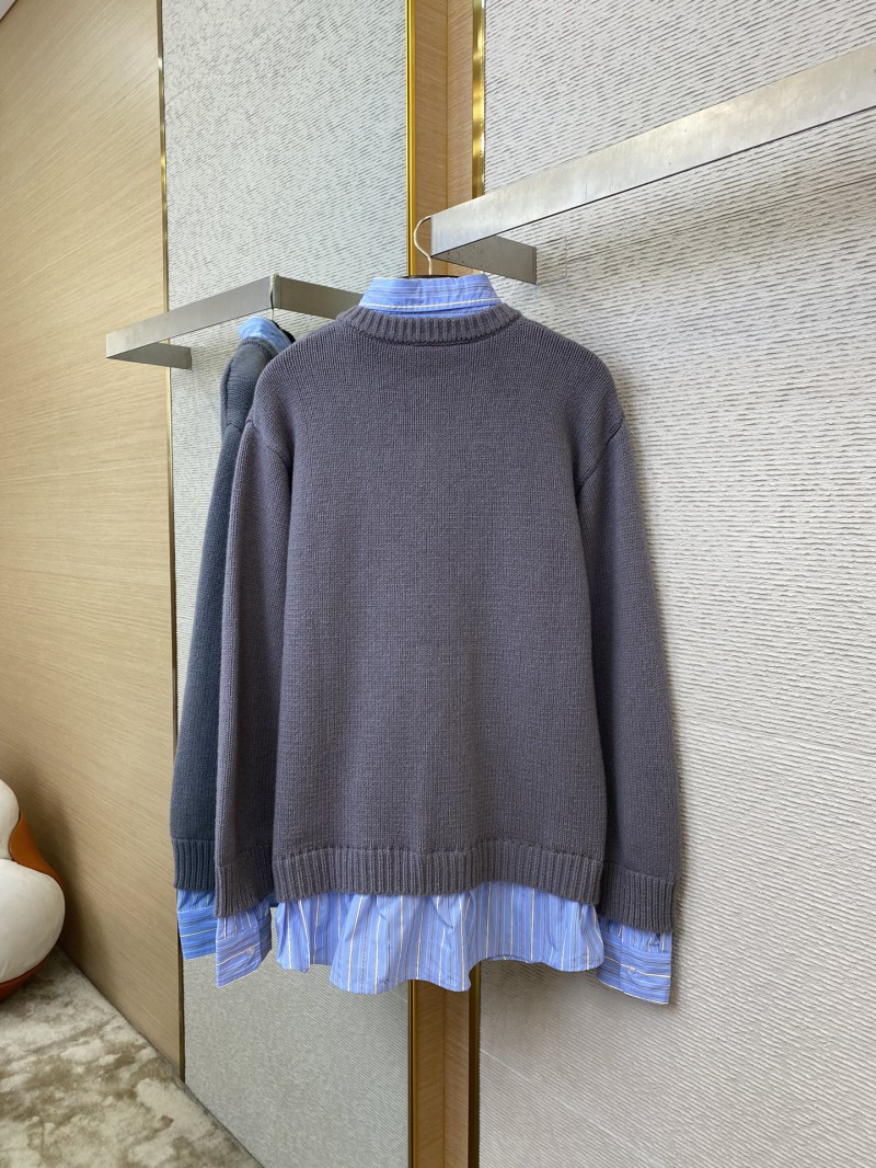Balenciaga Shirt Patchwork V-Neck Sweater Grey 5