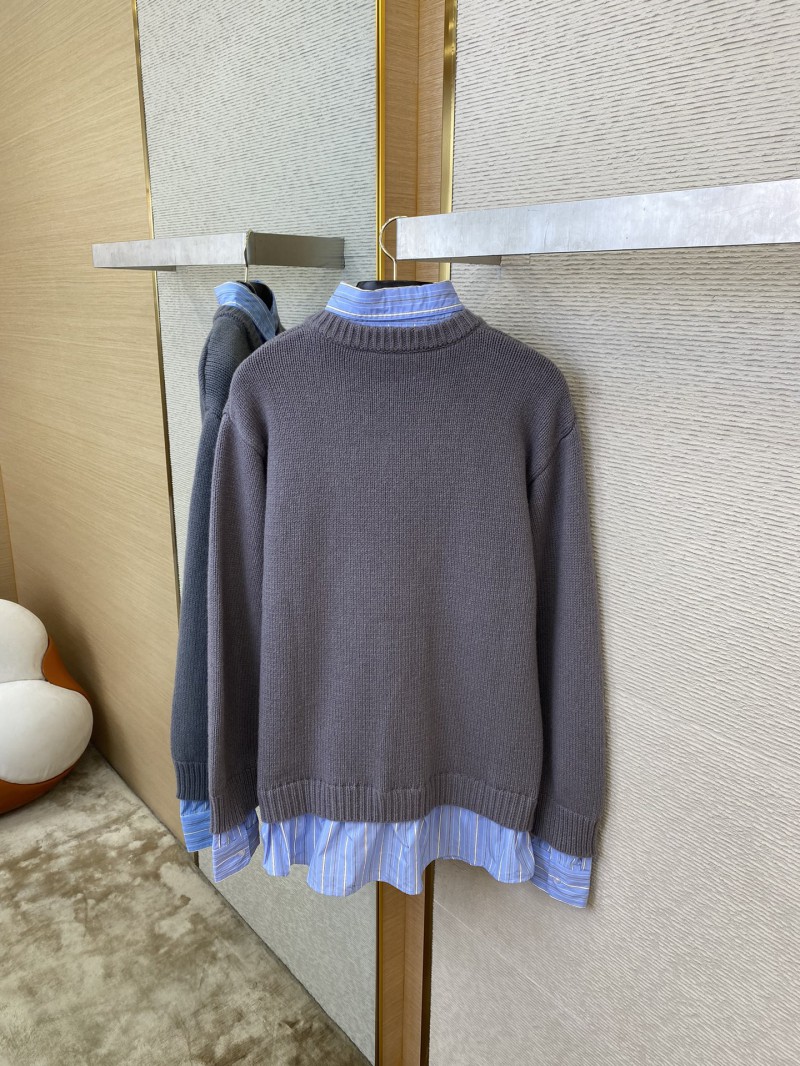 Balenciaga Shirt Patchwork V-Neck Sweater Grey 7