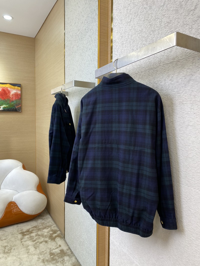 Miu Miu Checked Wool Stand-Up Jacket Coat 3