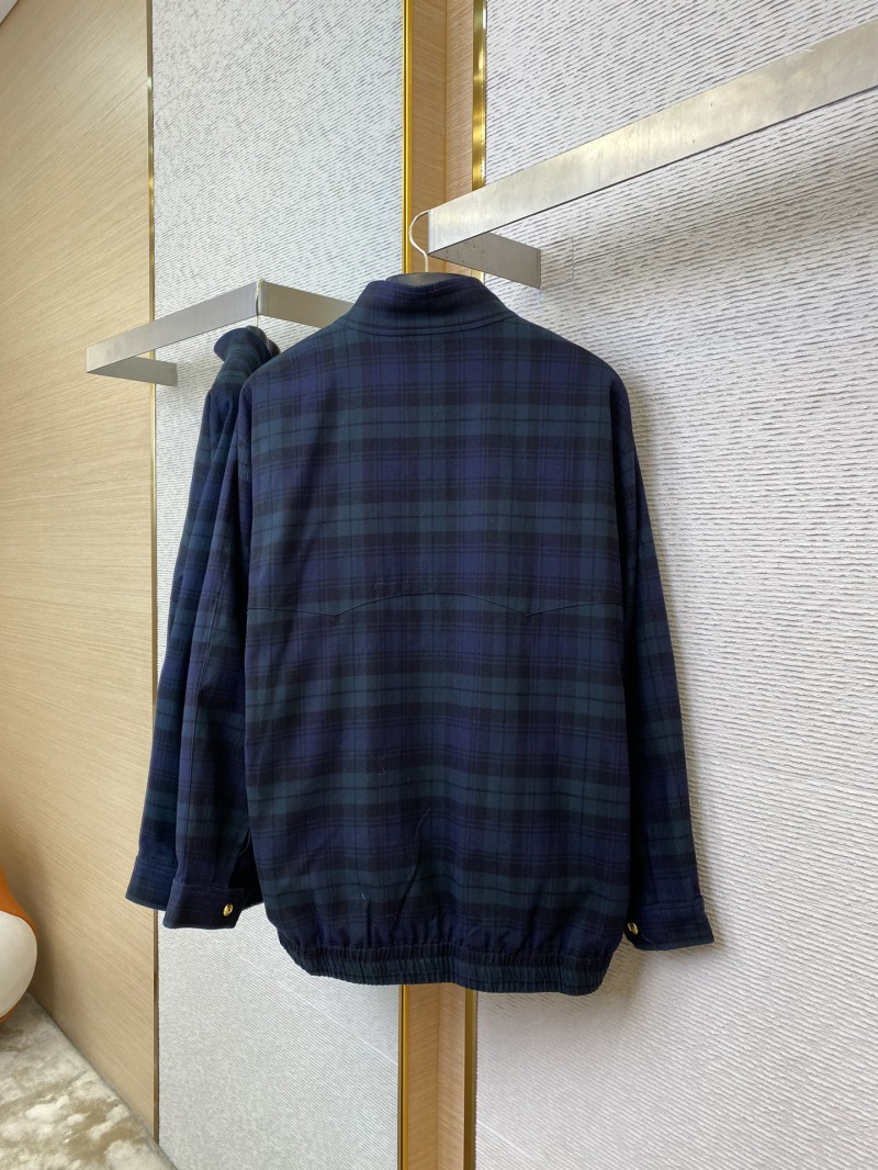 Miu Miu Checked Wool Stand-Up Jacket Coat 5