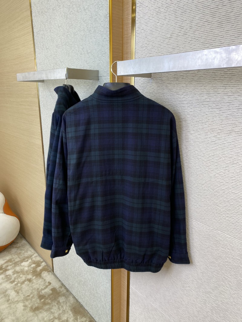 Miu Miu Checked Wool Stand-Up Jacket Coat 7