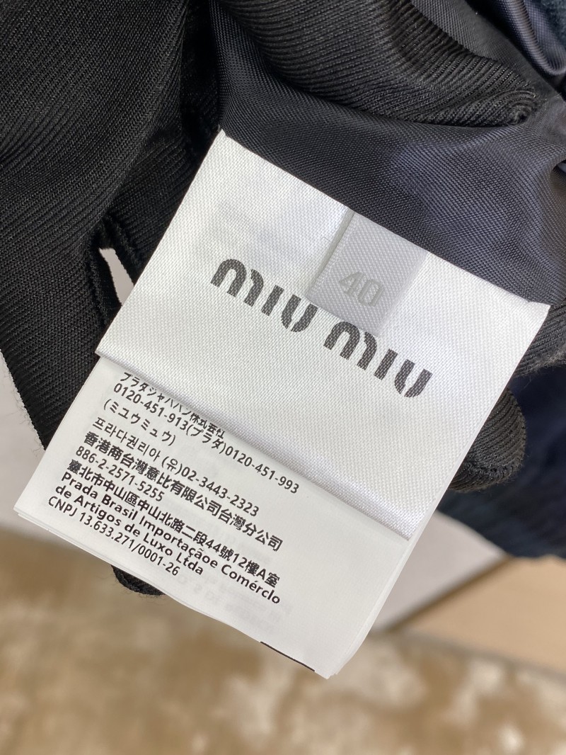 Miu Miu Checked Wool Stand-Up Jacket Coat 8