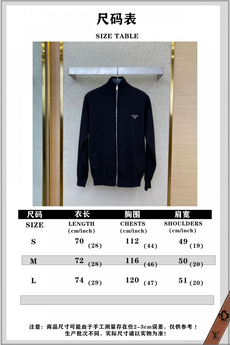 Prada Wool Leather Label Zip Cardigan 9