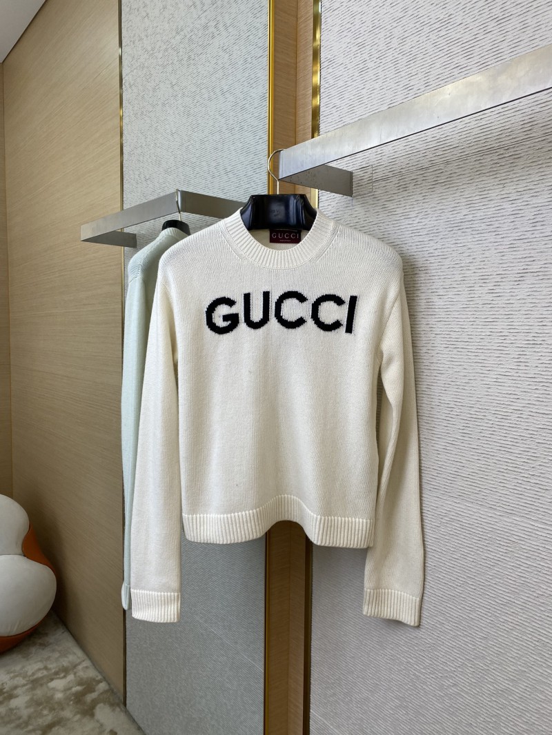 Gucci Chest Letter Sweater White 4