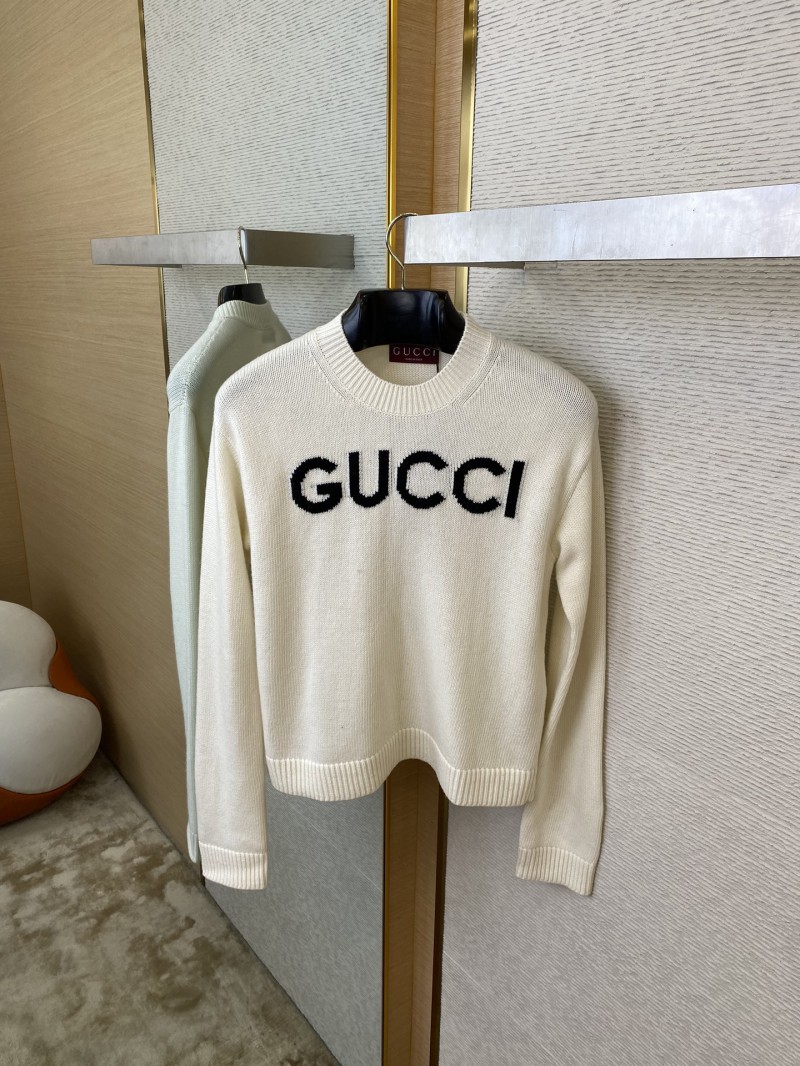 Gucci Chest Letter Sweater White 6