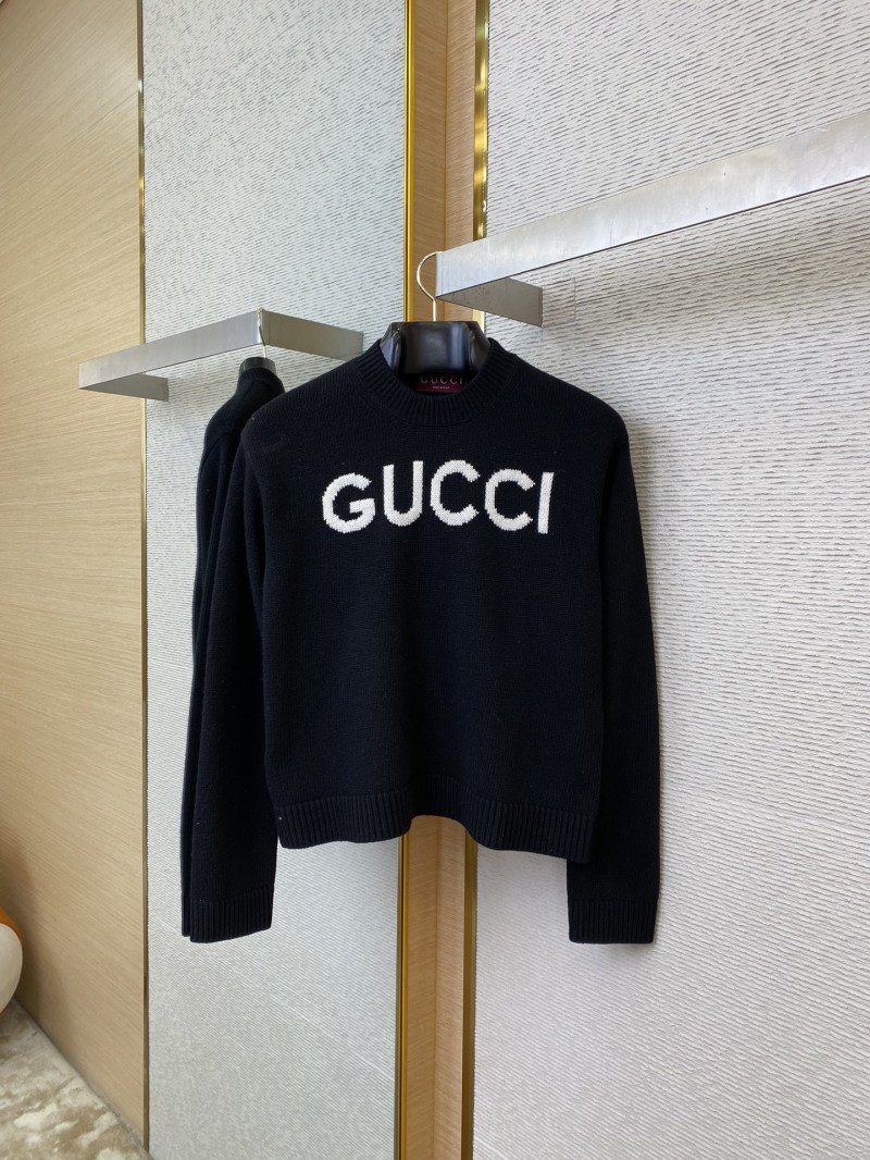 Gucci Chest Letter Sweater Black 4
