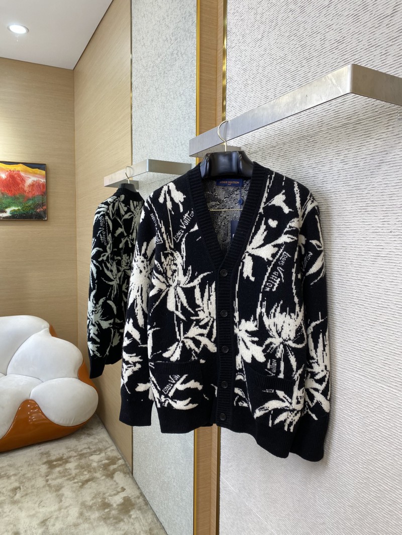 LV Thistle Jacquard Pattern Knitted Cardigan 2
