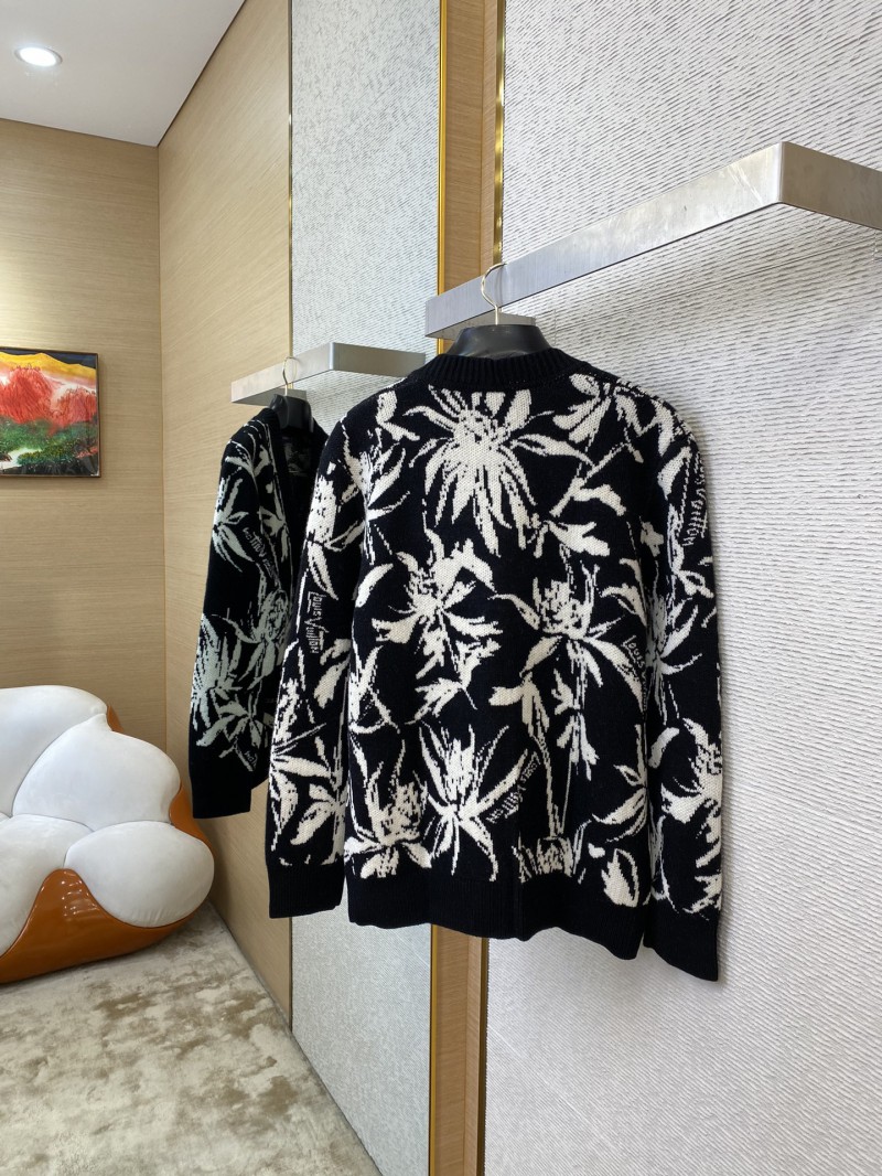 LV Thistle Jacquard Pattern Knitted Cardigan 3
