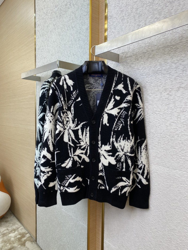 LV Thistle Jacquard Pattern Knitted Cardigan 4