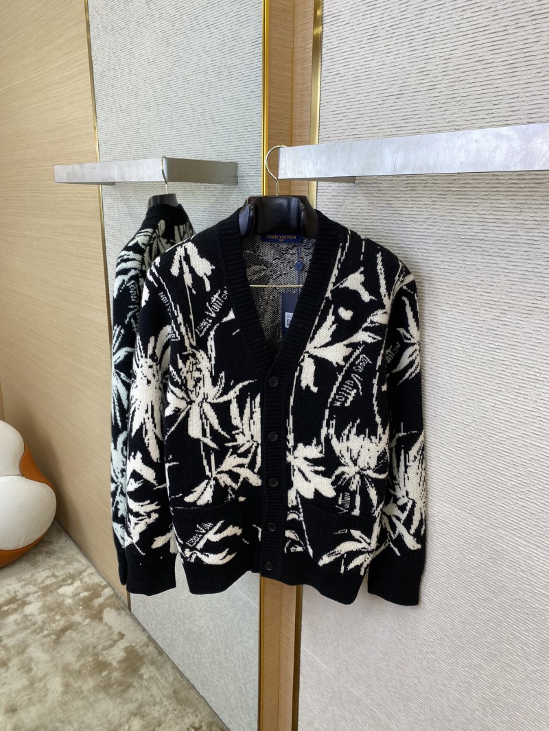 LV Thistle Jacquard Pattern Knitted Cardigan 6