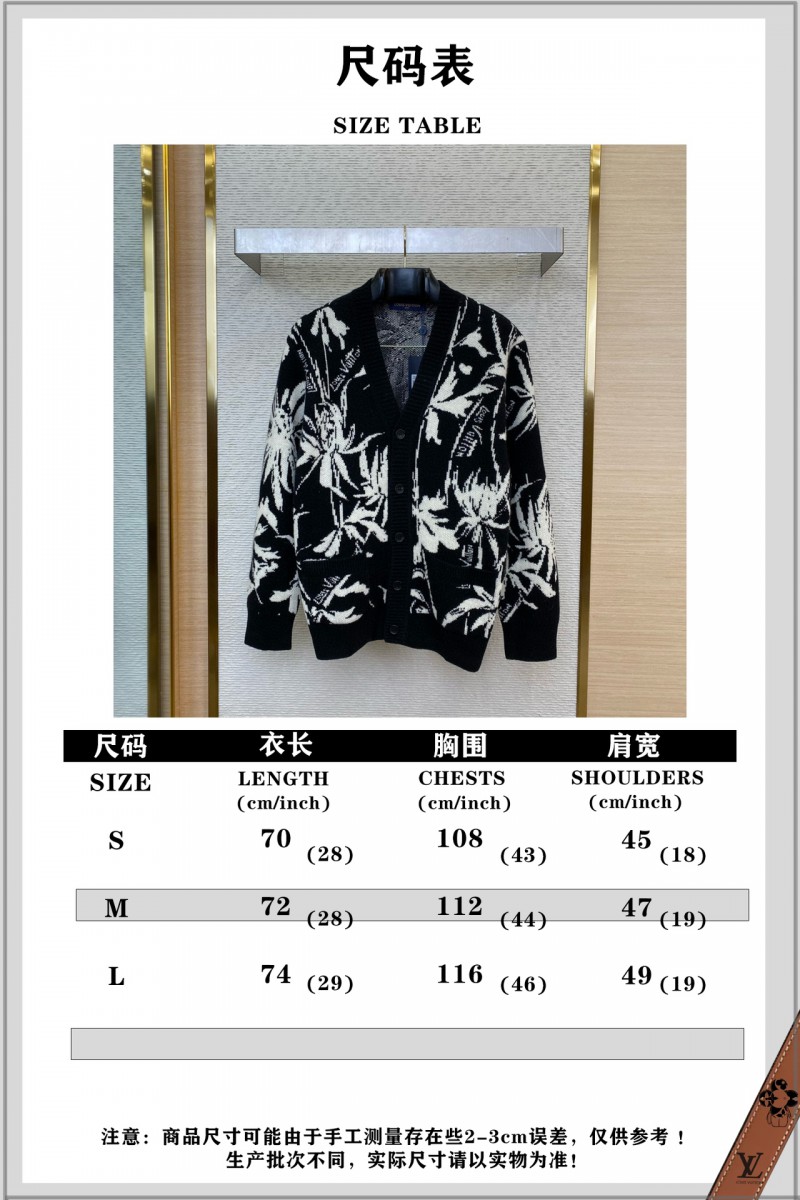 LV Thistle Jacquard Pattern Knitted Cardigan 9