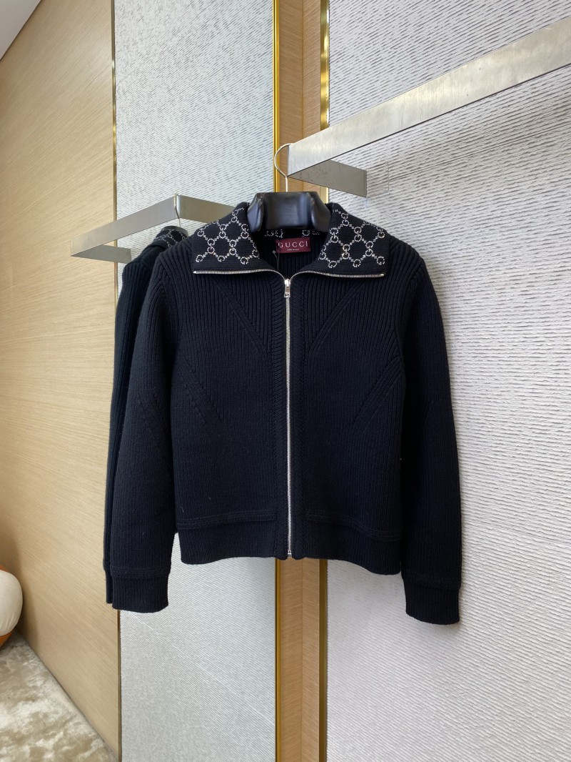 Gucci Rhinestone Lapel Knit Short Jacket 4