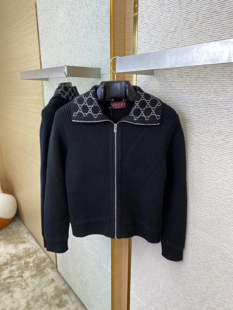 Gucci Rhinestone Lapel Knit Short Jacket 6