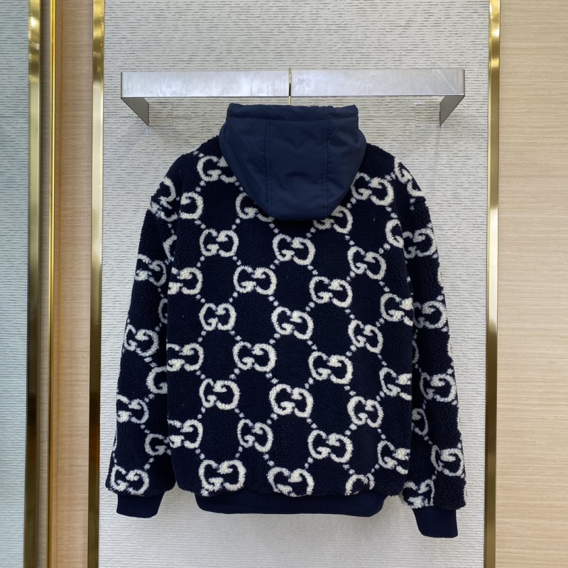 Gucci Double G Jacquard Lambswool Hooded Jacket 1