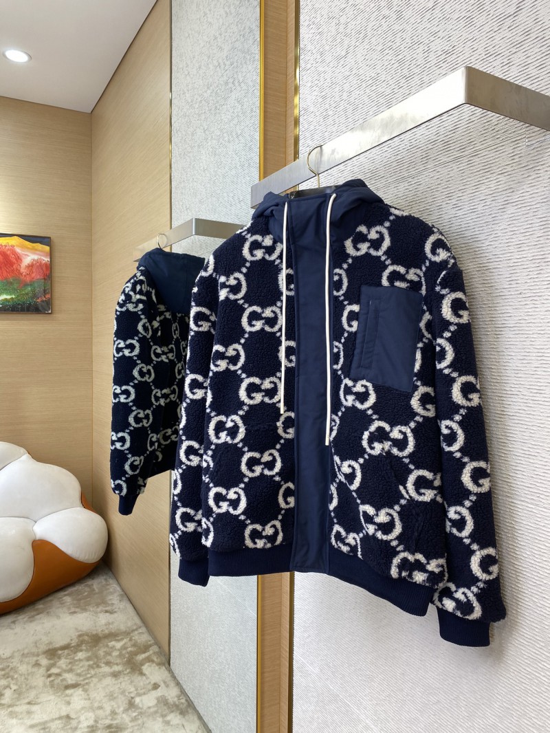 Gucci Double G Jacquard Lambswool Hooded Jacket 2