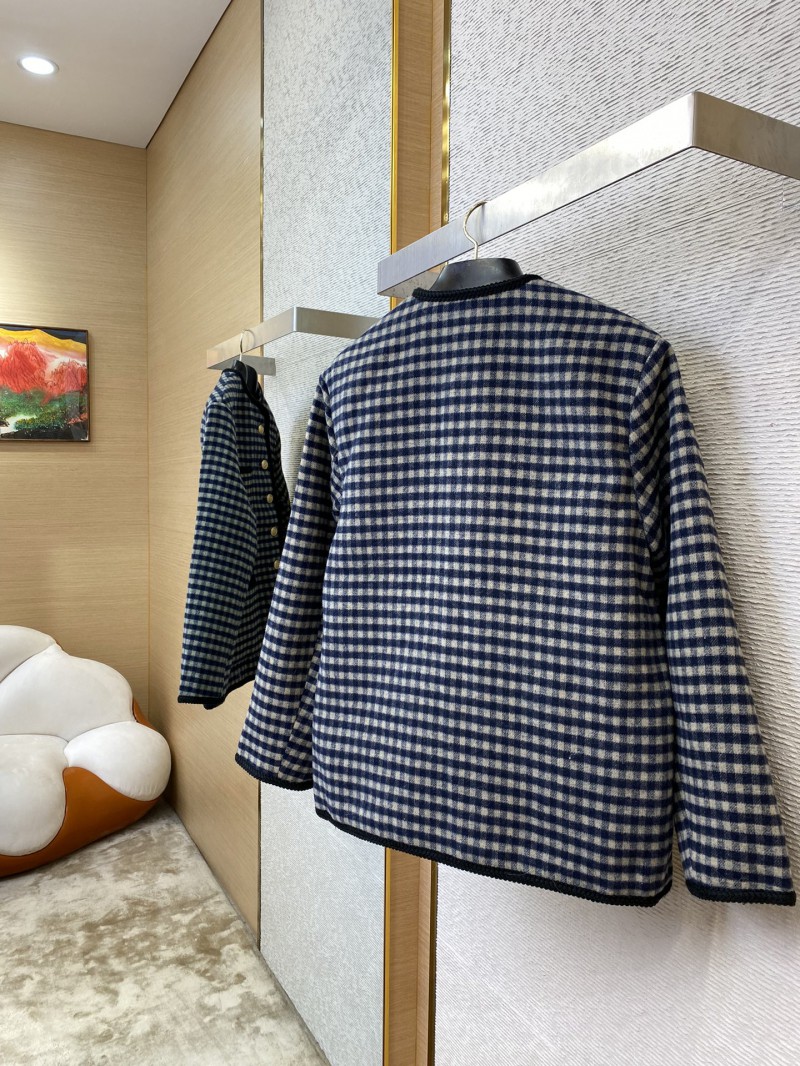 Gucci Thousand Bird Check Coarse Weave Tweed Wool Jacket 3